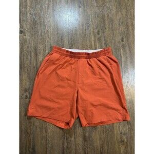 Lululemon Channel Cross Short  7" Orange Swim Shorts Athleisure Lined Mens M